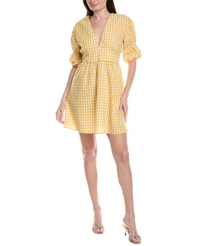 Ipponelli Gingham Print Mini Dress In Yellow