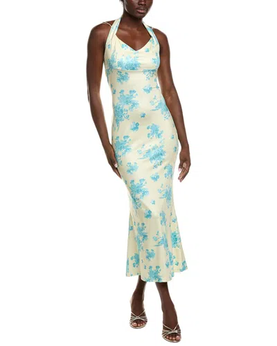 Ipponelli Halter Midi Dress In Yellow
