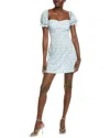 Ipponelli Lace-up Mini Dress In Blue
