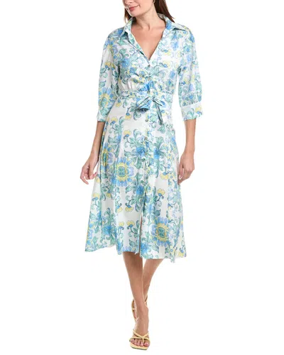 Ipponelli Long Sleeve Midi Dress In Blue