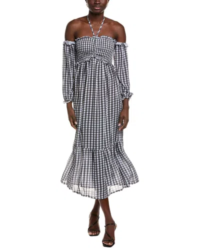 Ipponelli Off-the-shoulder Midi Dress In Black