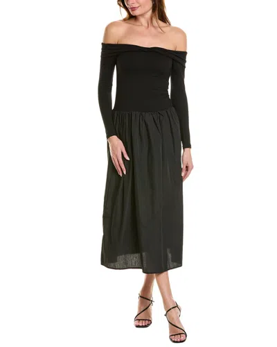 Ipponelli Off-the-shoulder Midi Dress In Black