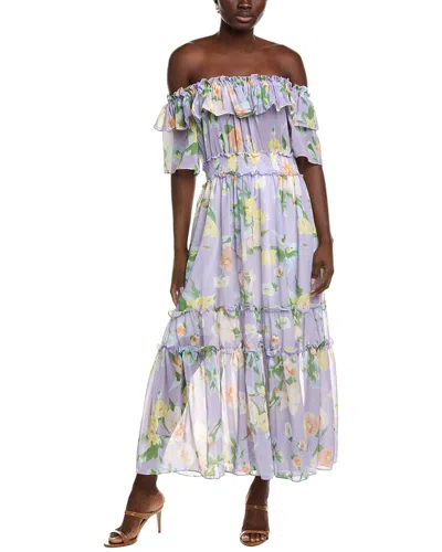 Ipponelli Off-the-shoulder Midi Dress In Purple