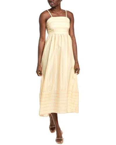 Ipponelli Open Back Midi Dress In Yellow