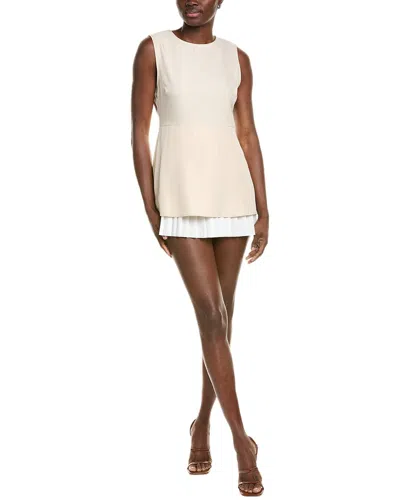 Ipponelli Pleated Mini Dress In Beige