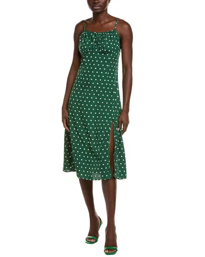 Ipponelli Polka Dot Midi Dress In Green