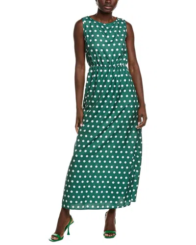 Ipponelli Polka Dot Midi Dress In Green