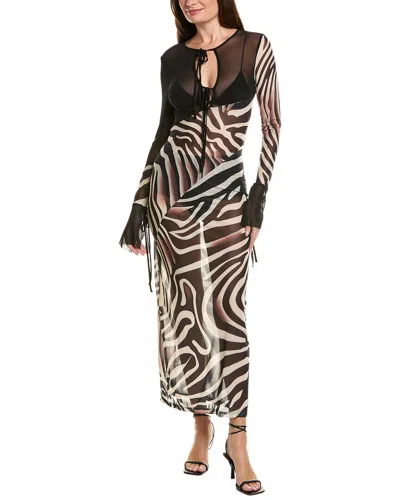 Ipponelli Printed Maxi Dress In Brown