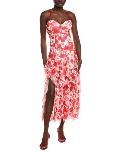 Ipponelli Ruffle Maxi Dress In Pink