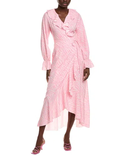 Ipponelli Ruffle Wrap Dress In Pink
