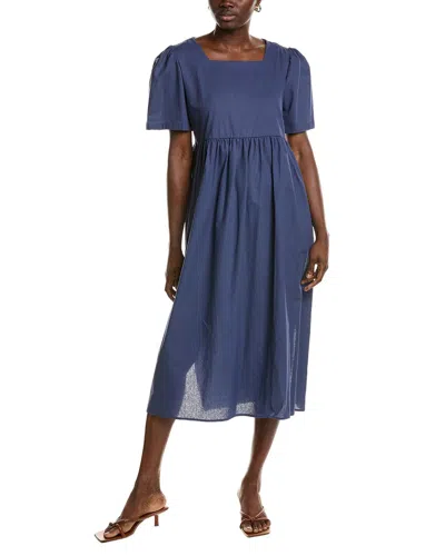 Ipponelli Shirred Midi Dress In Blue