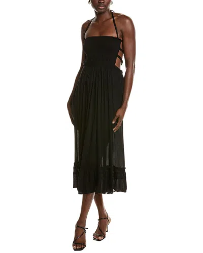 Ipponelli Smocked Bodice Maxi Dress In Black