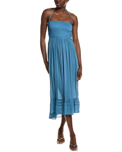 Ipponelli Smocked Bodice Maxi Dress In Blue