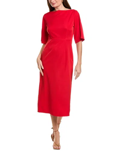 Ipponelli Solid Midi Dress In Red