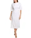 Ipponelli Solid Midi Dress In White