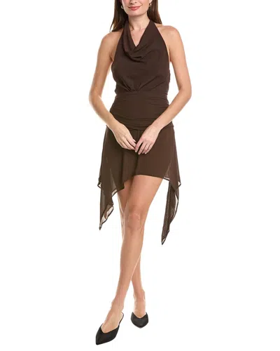 Ipponelli Solid Mini Dress In Brown