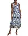 Ipponelli Tie Front Midi Dress In Blue