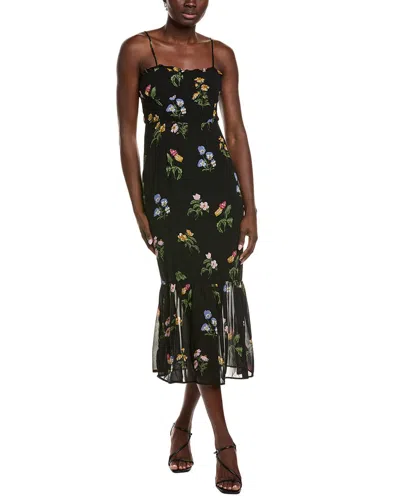 Ipponelli Tie Shoulder Midi Dress In Black