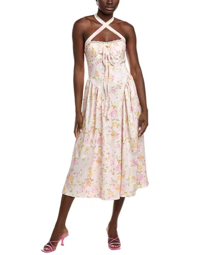 Ipponelli Tie Shoulder Midi Dress In Neutral