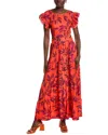 Ipponelli Tiered Maxi Dress In Red