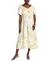 Ipponelli Tiered Midi Dress In Yellow