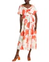 Ipponelli Tiered Midi Dress In Orange