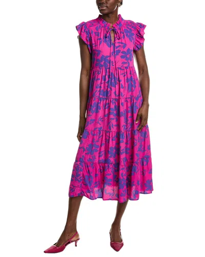 Ipponelli Tiered Midi Dress In Pink