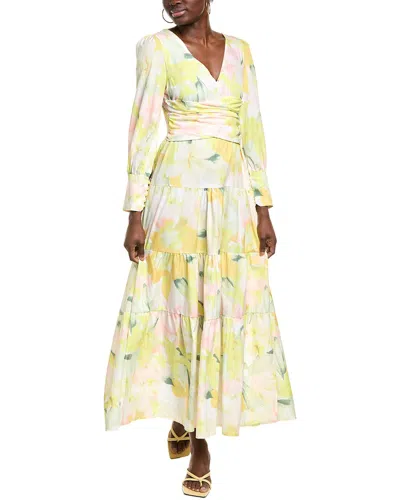 Ipponelli Tiered Midi Dress In Yellow