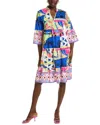 Ipponelli Tiered Mini Dress In Blue