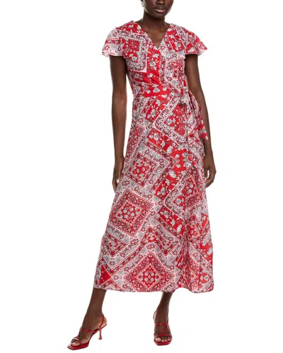 Ipponelli Wrap Midi Dress In Red