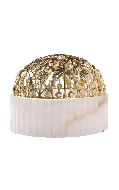 Ira Udaipur Azra Alabaster Centerpiece In Gold