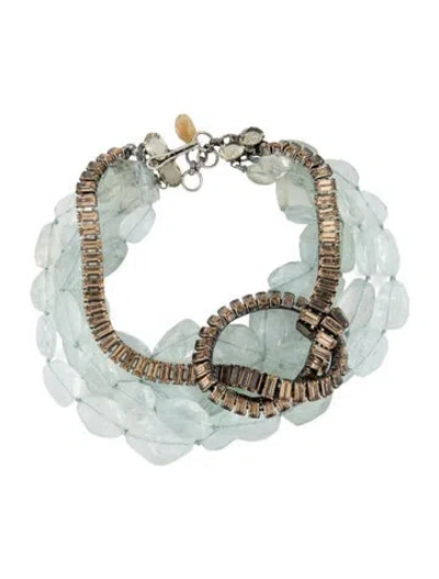 Pre-owned Iradj Moini Crystal & Multistone Multistrand Collar Necklace, 18"