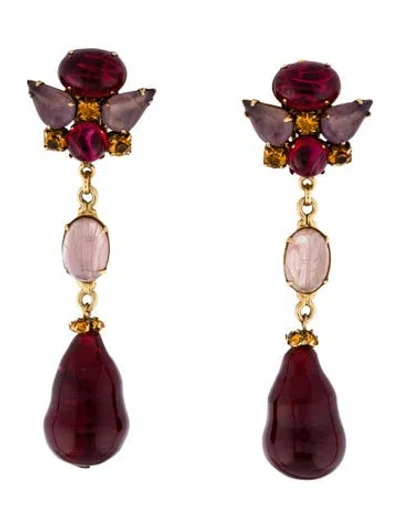 Pre-owned Iradj Moini Glass & Crystal Drop Earrings