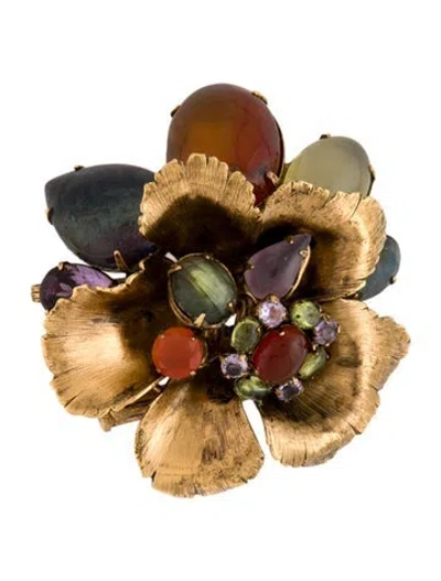 Pre-owned Iradj Moini Multicolor Flower Brooch Pin