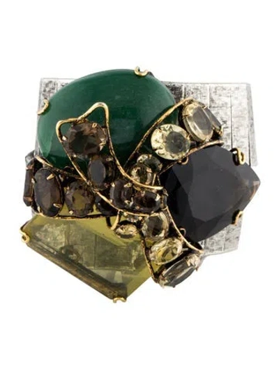 Pre-owned Iradj Moini Multistone Convertible Cuff Bracelet, 6.5"