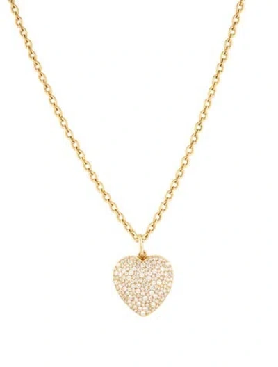 Pre-owned Irene Neuwirth 18k 1.76ctw Diamond Puffed Love Pendant Necklace, 18" In Multi