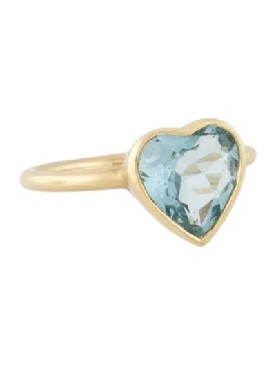 Pre-owned Irene Neuwirth 18k 2.11ct Aquamarine Heart Cocktail Ring In Multicolor