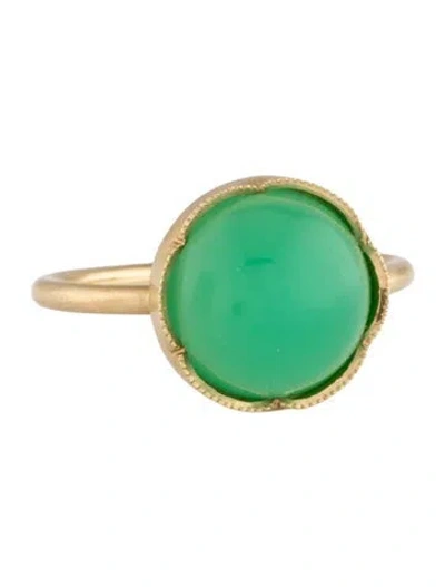 Pre-owned Irene Neuwirth 18k 4.47ctw Chrysoprase Medium Classic Cocktail Ring In Multicolor