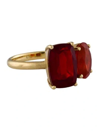 Pre-owned Irene Neuwirth 18k 5.80ctw Fire Opal Double Stone Cocktail Ring In Multi