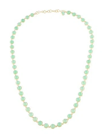 Pre-owned Irene Neuwirth 18k Chrysoprase Classic Link Necklace, 18.25" In Multi