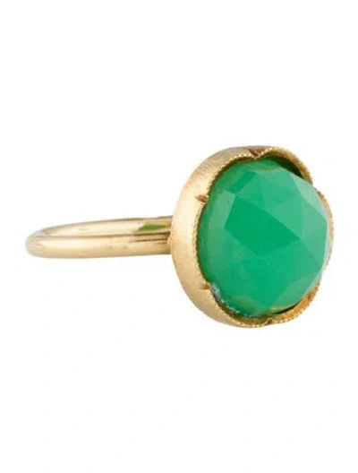 Pre-owned Irene Neuwirth 18k Chrysoprase Classic Ring In Multi