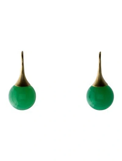 Pre-owned Irene Neuwirth 18k Chrysoprase Gumdrop Earrings In Multi