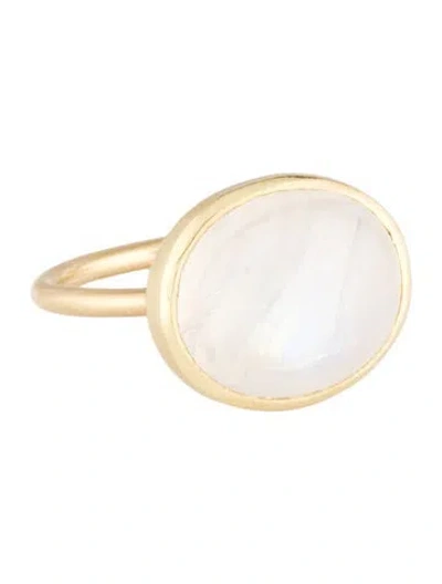 Pre-owned Irene Neuwirth 18k Classic Oval Moonstone Ring In Multi