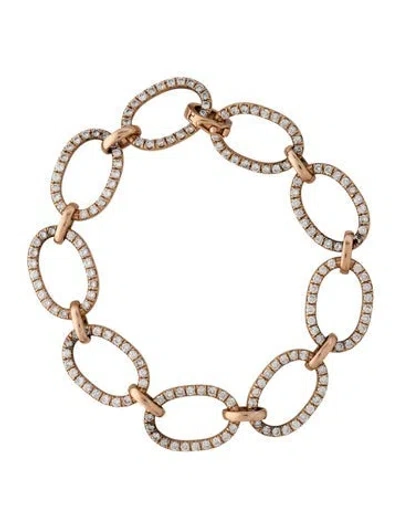 Pre-owned Irene Neuwirth 18k Diamond Pavé Large Oval Link Bracelet, 7" In Multicolor