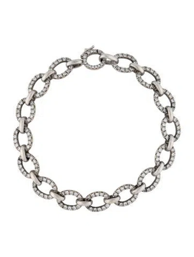 Pre-owned Irene Neuwirth 18k Diamond Pavé Medium Oval Link Chain Bracelet, 7.25" In Multicolor