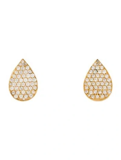 Pre-owned Irene Neuwirth 18k Diamond Pavé Teardrop Stud Earrings In Multi