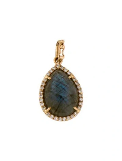 Pre-owned Irene Neuwirth 18k Labradorite & Diamond Pendant In Multi