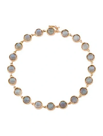 Pre-owned Irene Neuwirth 18k Labradorite Classic Link Bracelet, 6.75" In Multi