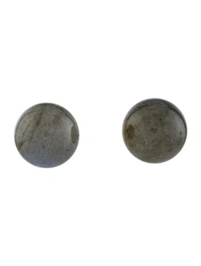 Pre-owned Irene Neuwirth 18k Labradorite Large Gumball Stud Earrings In Multicolor