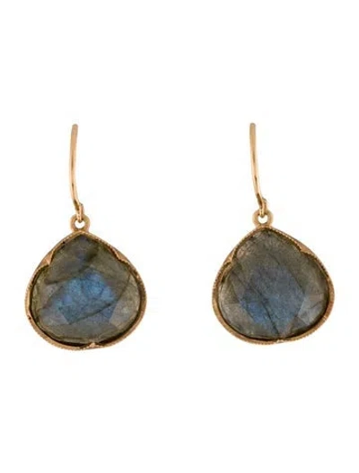 Pre-owned Irene Neuwirth 18k Labradorite Pear Drop Earrings In Multi